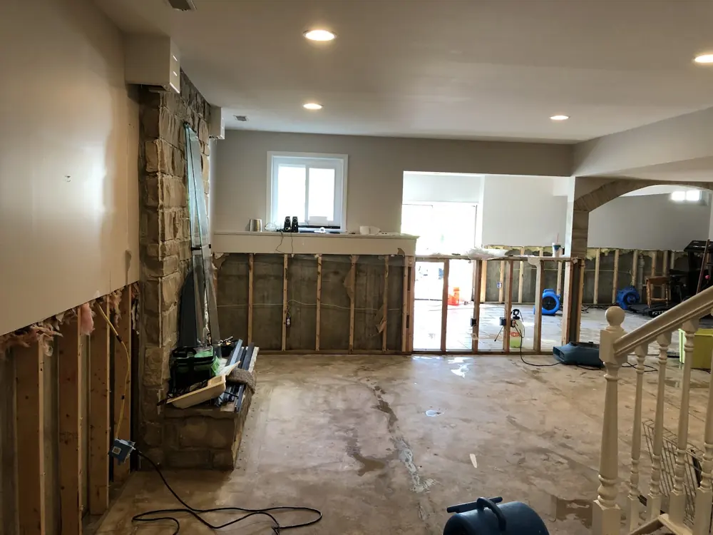 Restoration equipment on a Carlsbad job
