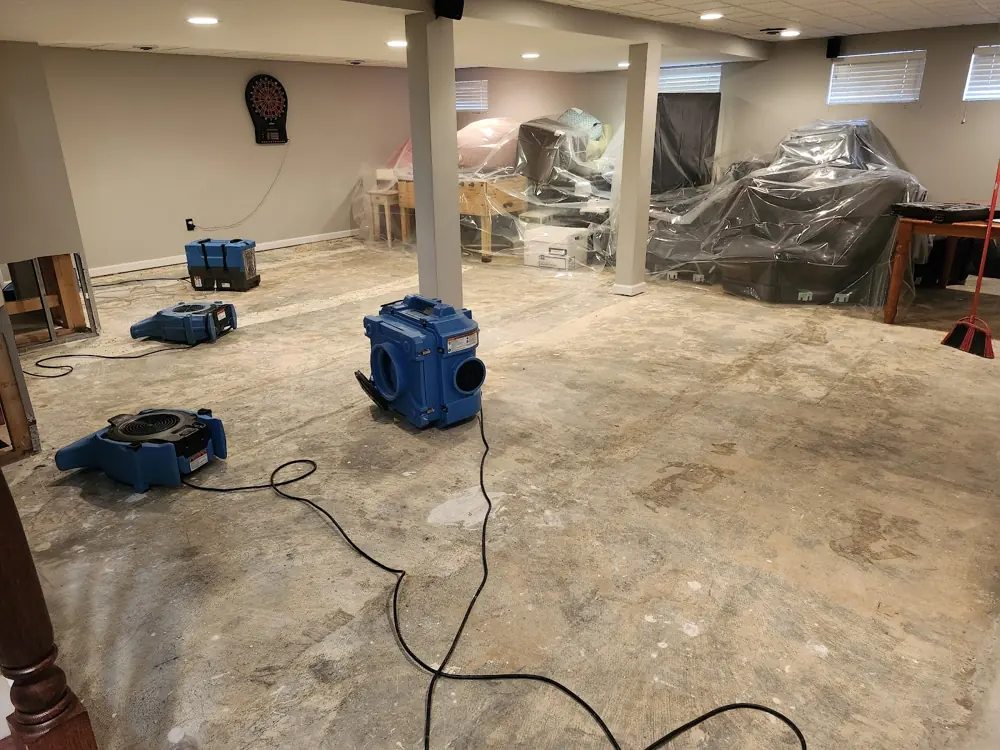 Restoration equipment on a Carlsbad job