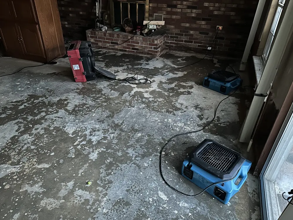 Restoration equipment on a Carlsbad job