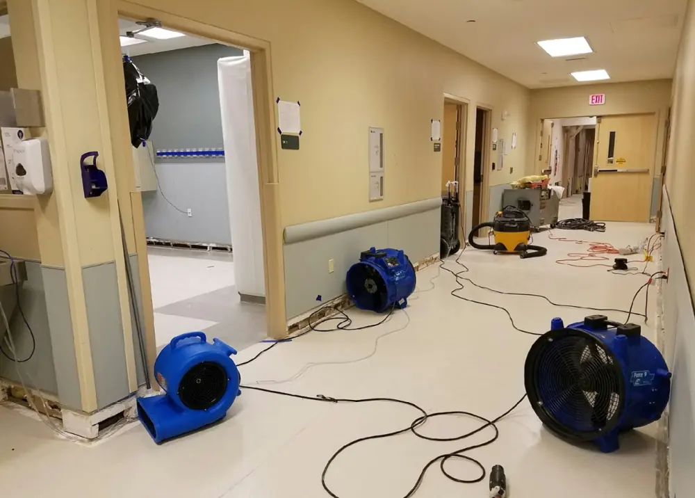 Restoration equipment on a Carlsbad job